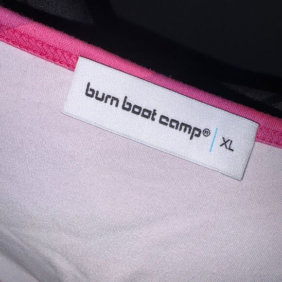 Burn Boot Camp Tank Top Womens XL Pink Camouflage Logo Top - Picture 6 of 7